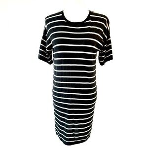 NAADAM Striped Cashmere T-Shirt Dress